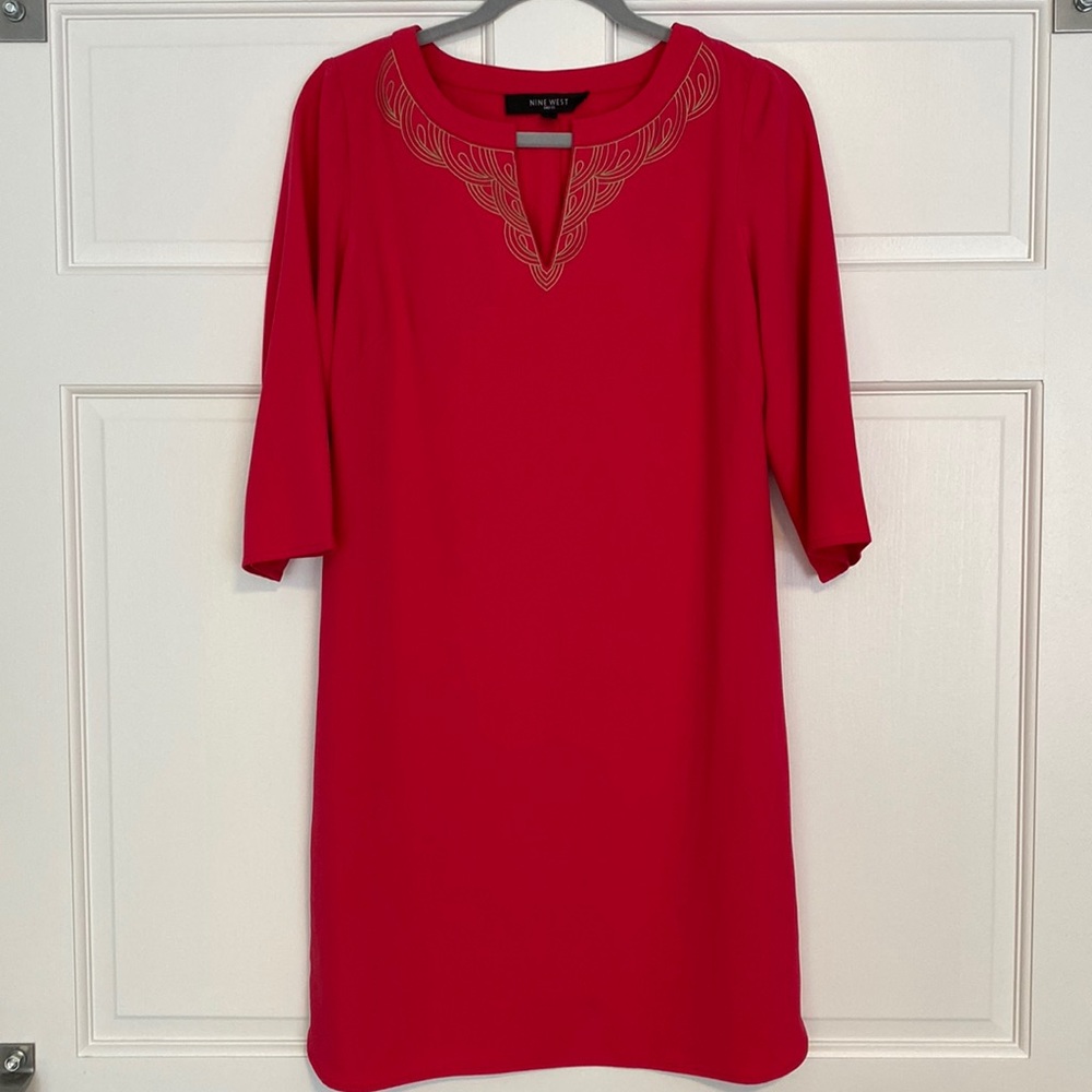 Pink shift dress, Nine West, size 2